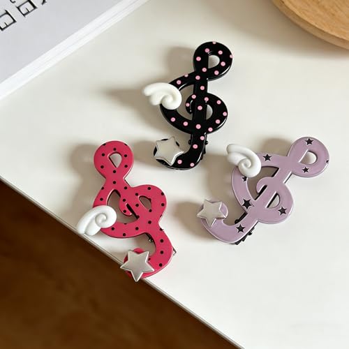 Pinzas para el cabello notas musicales Y2K set 3 miniatura 2