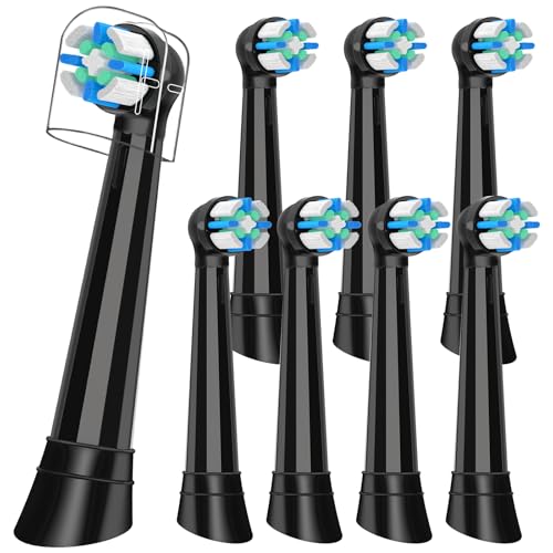8 Testine di Ricambio Compatibile con Oral B IO 2/3/4/5/6/7/8/9/10 Spazzolini Elettrici, Ricambi Spazzolino Compatibile con Oral B IO (Nero)