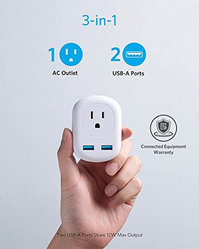 Anker European Travel, PowerExtend USB Plug International Power Adapter with 2 USB Ports and 1 Outlet, US to Most of Europe EU Spain Iceland Italy France Germany, Compact for Travel, Office - Image 4