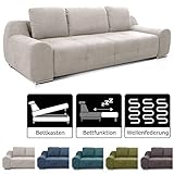 Gemütliches Big Sofa mit praktischer Schlaffunktion und Bettkasten zum Verstauen von Kissen und Decken