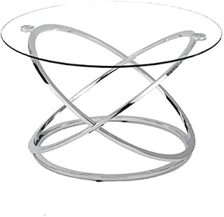 ASPECT Monarch Glass Coffee Table (80 x 80 x 46 cm, Silver)