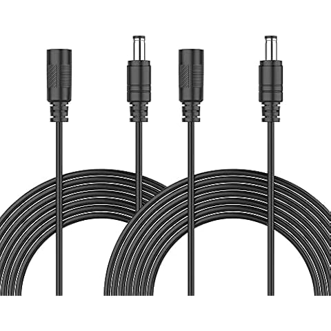 2-Pack 3m DC Extension Cord 5.5mm x 2.1mm, Universal DC 12V Power Extension Cable for Security Camera, LED Strip, CCTV IP Surveillance, 9V 24V 12 Volt Male to Female Plug Supply Adapter (Black) Cover