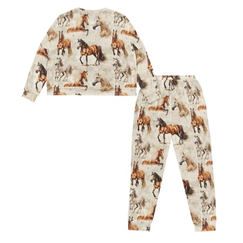 Image of Womens Lounge Set Long Sleeve Soft Pajama Sets