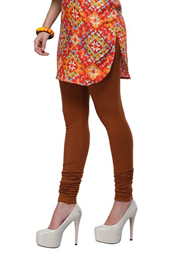 Image of Frenchtrendz Women's Cotton Spandex Stretchable Mid Rise Slim Fit Churidar Leggings Pull On