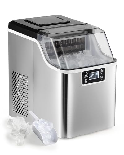 CO-Z Machine à Glaçons 22kg en 24H, 24 Glaçons en 11-20 Minutes, Ice Maker 160W Réservoir d’Eau 3,2L Fonction Auto-Nettoyage, avec Pelle et Panier à Glaçons, Portable pour Maison Bureau Bar Restaurant