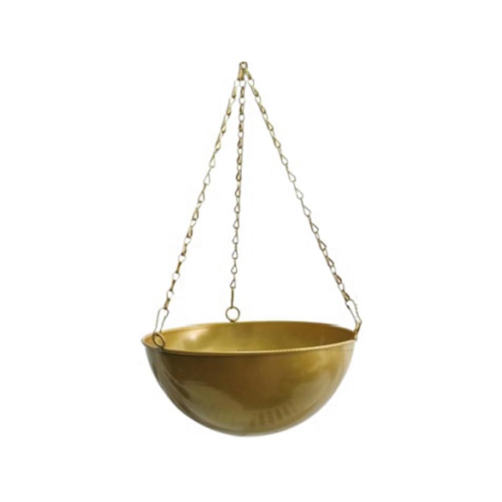 Asyduey Gold Indoor Decorative Hanging Planter Metal Art Decor Hang Basket Garden Accesorry,, Large