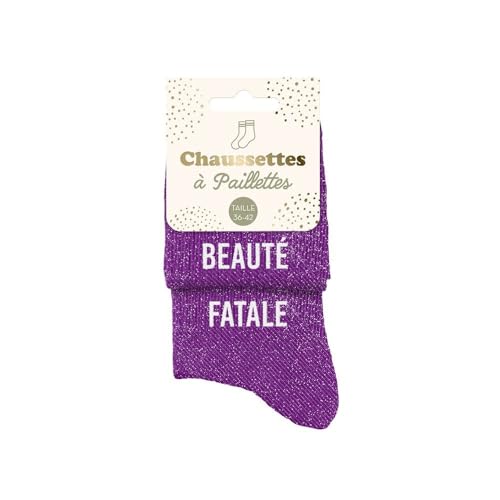STC Chaussettes paillettes duo beaute fatale, Violet, 36-42