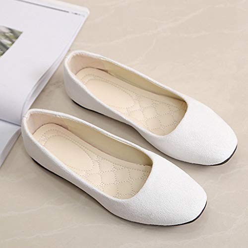 Women's Flats Classic Slip On Ballet Shoes Flats for Women Dressy Square Toe Solid Dress Flat Shoes Low Top Non-Slip Lightweight Loafers Soft Comfortable Casual Dance Work Shoe3