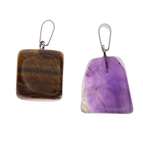 KeyZone 36 Pieces Irregular Healing Stone Pendants Charms Crystal Chakra Beads for DIY Necklace Jewelry Making, Assorted Color