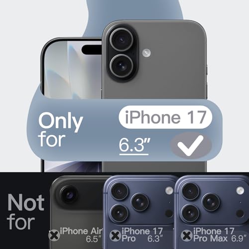 Image of JETech Liquid Silicone Case for iPhone 17 6.3-Inch, Silky Soft Touch Full-Body Protection, Anti-Scratch Shockproof Phone Cover with Microfiber Lining (Navy Blue)