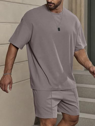 Image of Vogaan Men's T-Shirt and Shorts Set | Top & Shorts Night Suits Set | Night Wear for Men | Holiday Outfits for Men's