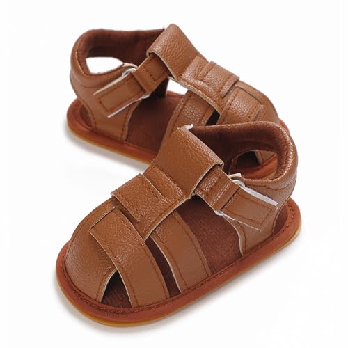 Toddler Boys Girls Closed Toe Sport Sandals Unisex Outdoor Water Shoes Lightweight Non-Slip Leather Slide Sandal4
