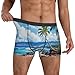 yyunbmr Cool Funny Boxer Briefs for Men Humorous Trunks 3D Cut Underwear Mens Fashion Shorts hawaii beach Print, Black, XXL