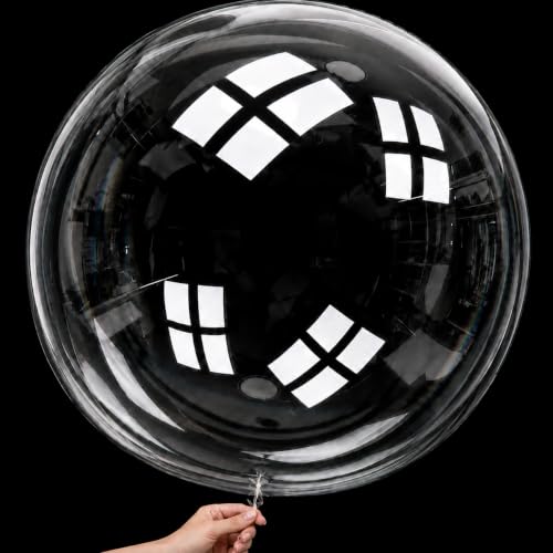 Monzleyyy 24 Inch Bobo Balloons Bubble Balloons 25 Pcs DIY Clear Balloon for Stuffing Helium/Air Large Transparent Balloon for Birthdays Anniversary Weddings Baby Showers Christmas Party Decorations
