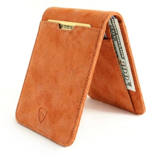 Image of Vaultskin MANHATTAN Slim RFID Blocking Bifold Leather Wallet for Men - Men's Leather Wallet, Front Pocket Minimalist Card Holder, Holds 9 Cards and Cash, Premium Italian Leather