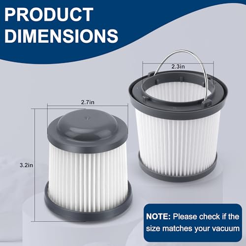 4 Pack Replacement Filter for Black and Decker Pivot Handheld Vacuums BDH2000PL, PVF110, PHV1210, PHV1810, BDH2020FLFH, BDH1620FLFH, PHV1410 Pivot Vac Filter LUXRILIX