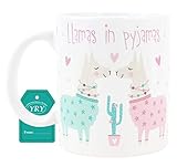 YRY - Llamas in Love - Ceramic Water Mug Inspirational coffee mugs Creative Pattern Gift Tea Cup Novelty Coffee Mug Warmest Present for Your Loved GF or BF - White 11.83Oz. (Llamas in Love)