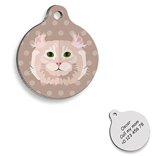 American Curl Cat id Tag Heart - Cat Personalized Dog Tag - Cat Custom Name Tag - Customized Pet Tags - Cat Name id Tag for Dog - Cat Name Tag
