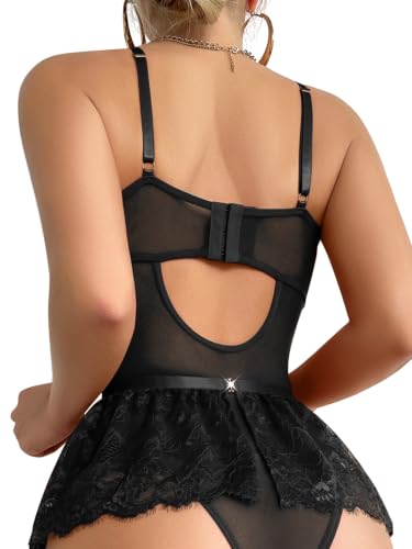 Image of Lilosy Sexy Lingerie Set 3 Piece Women Corset Bodysuit Skirt