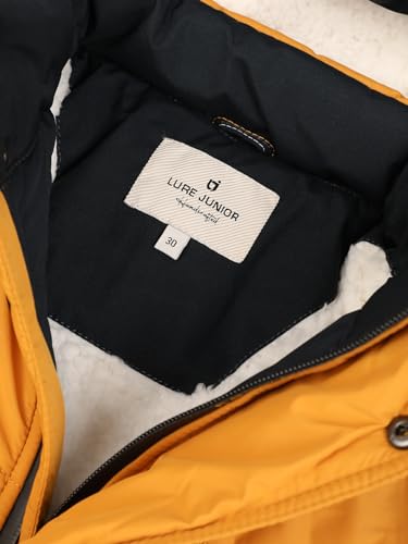 Image of Boys Winter Wear Hooded Puffer Jacket For Kids Mustard (4-6 Years)