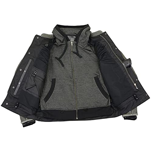 Image of Milwaukee Leather Men's Premium Leather Motorcycle Riders Vented Jacket with Removable Hoody Liner