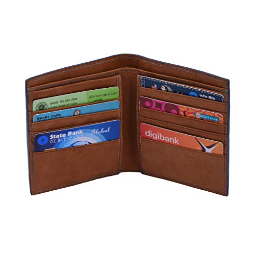 Genuine Leather Wallet for Men | Rfid Blocking Slim Bifold Wallets | Hand Printed Full Grain Wallet with 14 Card Slots - Best Leather Wallets for Men (Tan)4