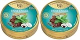 Cavendish & Harvey Mint Choco Drops 130g Dose | Special Edition | Pfefferminzbonbons mit Schokoladefüllung | Vegan, Halal, Koscher | 1 x 130g (Packung mit 2)