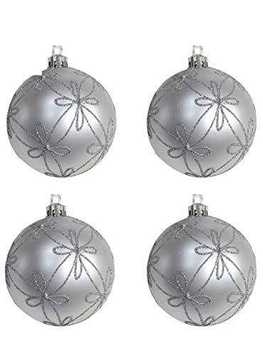 Guirca Set of 4 Glitter Balls, Silver