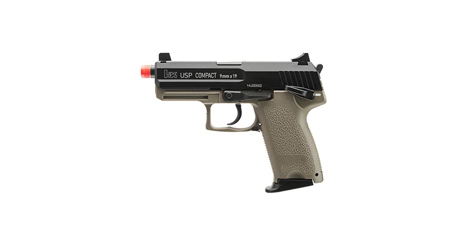 Heckler & Koch USP COMPACT 6mmガスガン HK USP COMPACT TAC GBB 6MM FDE | Elite Force Airsoft