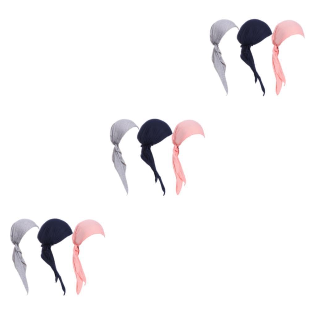 3 Set di Cappello bandana alla moda in 3 pezzi per individui alla moda Cappellini bandana a coda lunga in cotone caldi ed eleganti