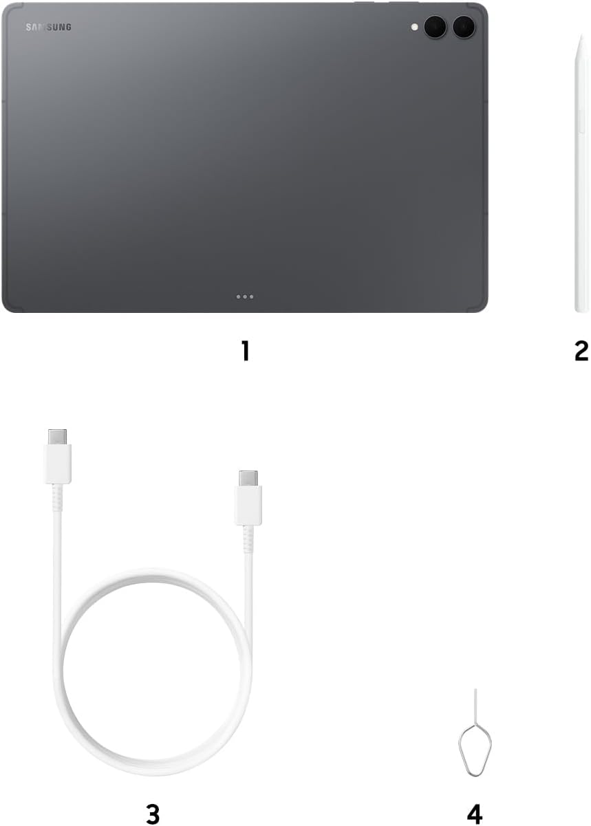 Samsung Galaxy Tab S11 Ultra with S-Pen 2025 (256GB, 12GB RAM, Wi-Fi Only) 14.6" AMOLED, WiFi 6E Android 16 Tablet, 4K Camera | International Model X930 | 25W Fast Charger Bundle (Moonstone Gray)