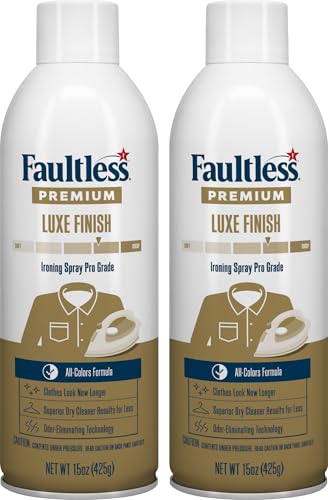 Comparison: Best Spray Starch For Stiffening 8 Faultless Premium Luxe Ironing Spray (15 Oz, 2 Pack) - Professional Iron Spray to Starch Clothes & Fabric - Reduce Ironing Time with No Flaking, Sticking or Clogging