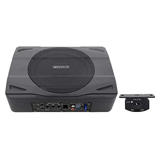 Rockville SS8P 400w 8" Slim Under-Seat Active Powered Car/Truck Subwoofer Sub,Black