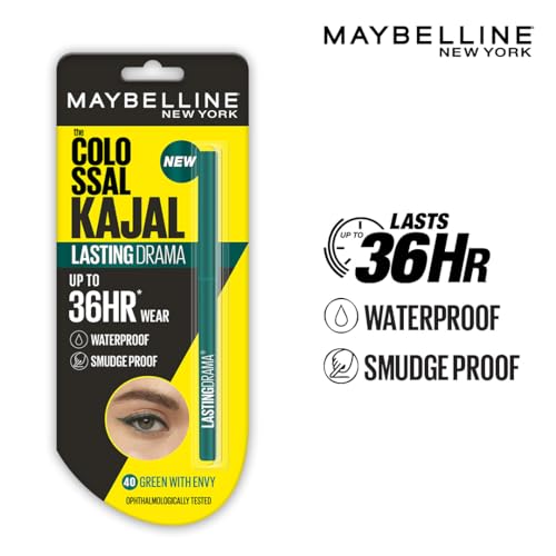 Image of Maybelline New York Colossal Lasting drama Kajal, 40 Green With Envy | 36H Wear, Waterproof, Smudge proof Kajal