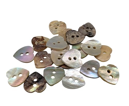 BOTIBOTON - Botones Nacar Natural - Conchas Naturales - AKOYA - Varias tallas - Forma de CORAZÓN - Fabricado y Enviado desde España - 12 mm