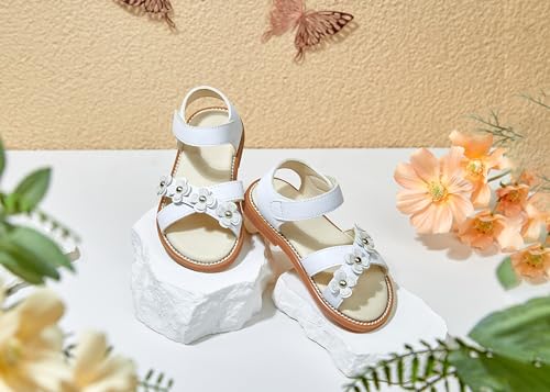 Image of PHIRAMIN Toddler Flower Girl Sandals - Girl Dress Shoes Toddler Little Kid Wedding Party