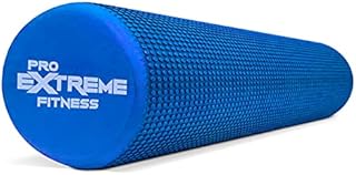 Pro Extreme Fitness Foam Roller - Massage Roller for Back Pain Relief  Helps in Pilates and Yoga  90 Centimeter  Blue