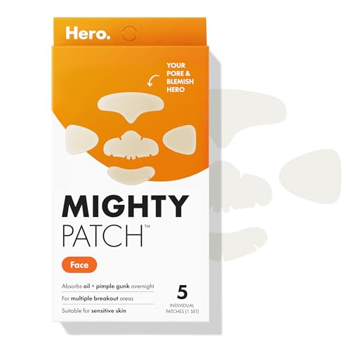 Mighty Patch Hero Cosmetics Face XL Hydrocolloid Face Mask for Acne 5 Ct