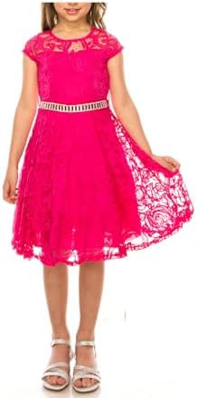 iGirlDress Little Girls Floral Lace Flower Girls Dresses Plum Size 2