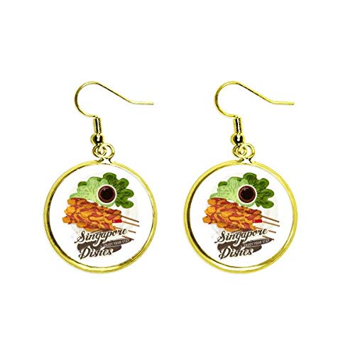 Pendientes Satay plato tradicional Singapur el regalo original de mujer