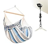 LA SIESTA Domingo Sea Salt - Sedia pensile Comfort Outdoor + CasaMount Black - Sistema di Fissaggio