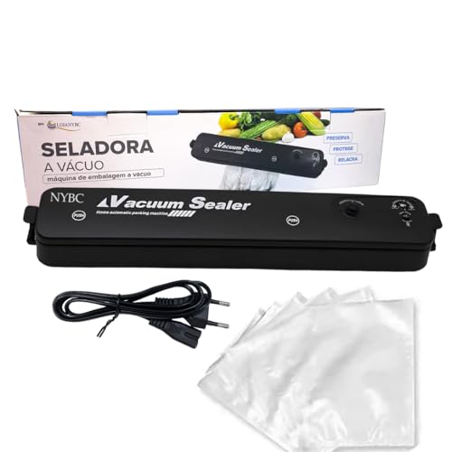 Seladora a Vácuo Doméstica – Bivolt Vedação Hermética | Para Conservar Alimentos | Com 10 Sacos - NYBC