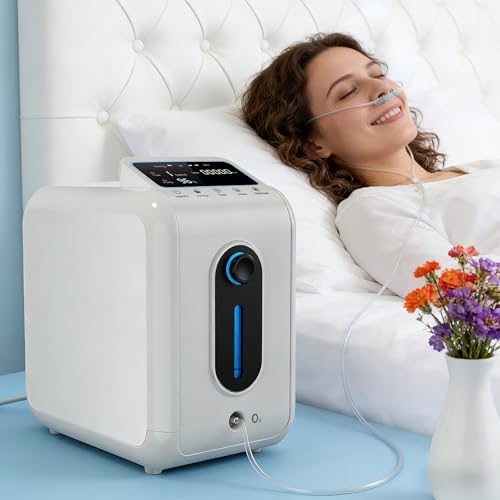 Sauerstoffgerät für Zuhause Sauerstoff 30% - 96% Reinheit 1-9L/min Durchfluss Sauerstoffkonzentrator Tragbar mit Fernbedienung für den Heim und Bürogebrauch