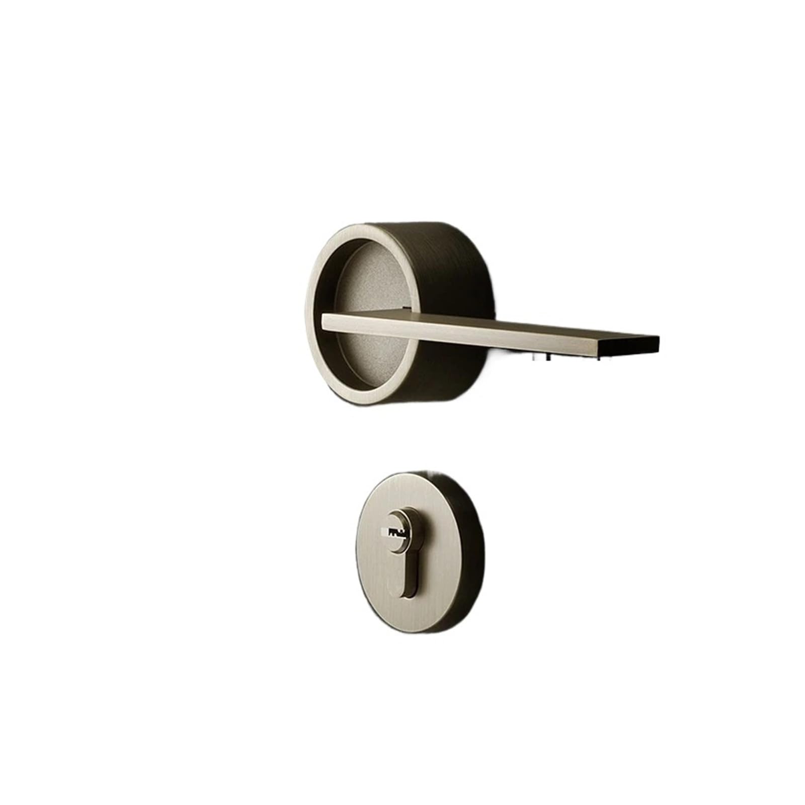 Serrure de porte de chambre à coucher en bronze 72mm avec poignée fendue sans clé