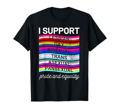 LGBTQ I support pansexual asexual trans bisexual gay lesbian T-Shirt