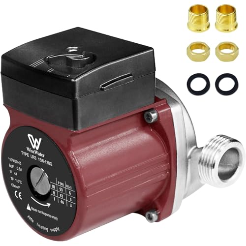 WiseWater 304 Stainless Steel Hot Water Recirculating Pump, 3-speed with