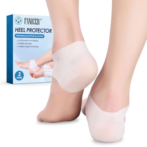 Protectores de talón de silicona, calcetines de talón de silicona, protectores de talón para aliviar el dolor de talón, protectores de tobillo adecuados para hombres y mujeres, calcetines cómodos y