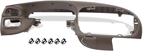 PIT66 Cubierta de bisel de tablero frontal central marrón compatible con Ford F150Ford Expedition 1997 1998 1999 2000 2001 2002 2003