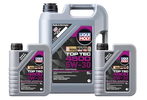 Image of WOL 5W30 Synthesis Technology Engine Oil 2318 Top Tec 4500 Low Viscocity ACEA C1 Car Oil (7L)