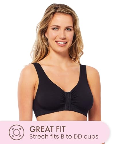 Image of Carole Martin Full-Freedom Front Closure Bra, Perfect Wireless Cotton Sleep Bras for Women